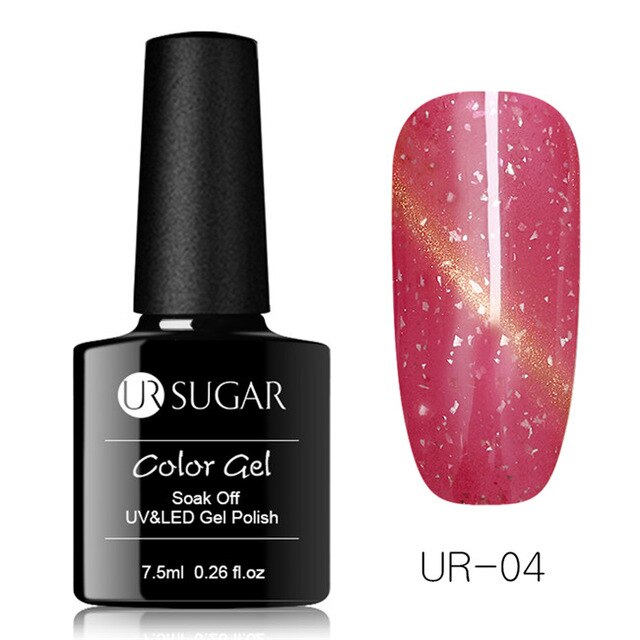 UR SUGAR 7.5ml Rose Gold Cat Eye Nail Gel Polish Glitter Magnetic UV Gel Varnish Semi Permanent Soak Off Nail Art Gel varnish
