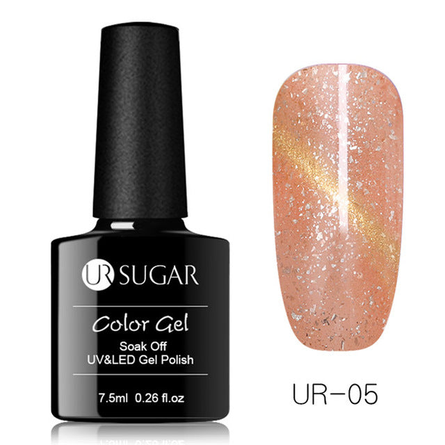 UR SUGAR 7.5ml Rose Gold Cat Eye Nail Gel Polish Glitter Magnetic UV Gel Varnish Semi Permanent Soak Off Nail Art Gel varnish