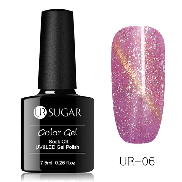 UR SUGAR 7.5ml Rose Gold Cat Eye Nail Gel Polish Glitter Magnetic UV Gel Varnish Semi Permanent Soak Off Nail Art Gel varnish
