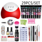 26pcs Nail Kit Poly Gel Set LED Lamp Nail Gel Polish Set Quick Building For Nail Extensions Hard Jelly Gel Polygel Manicure Set