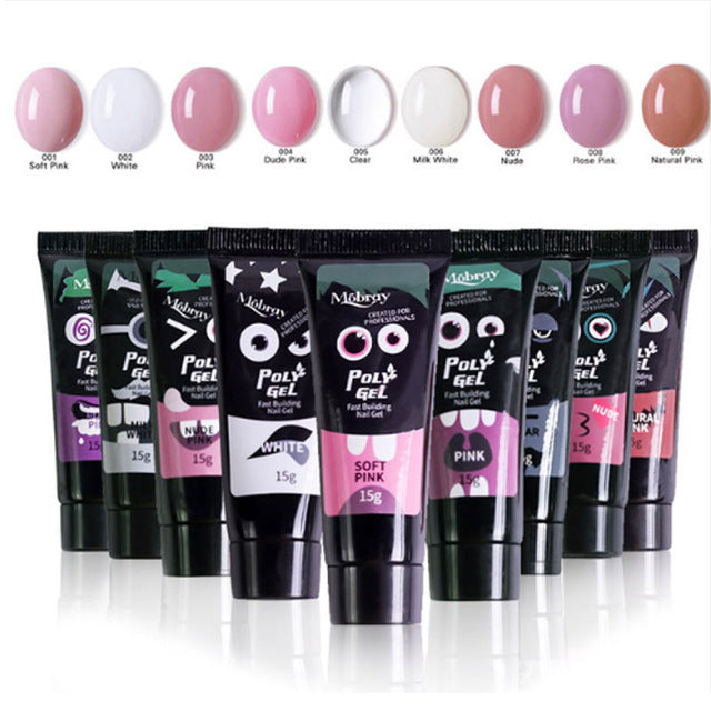 26pcs Nail Kit Poly Gel Set LED Lamp Nail Gel Polish Set Quick Building For Nail Extensions Hard Jelly Gel Polygel Manicure Set