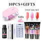 26pcs Nail Kit Poly Gel Set LED Lamp Nail Gel Polish Set Quick Building For Nail Extensions Hard Jelly Gel Polygel Manicure Set