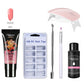 26pcs Nail Kit Poly Gel Set LED Lamp Nail Gel Polish Set Quick Building For Nail Extensions Hard Jelly Gel Polygel Manicure Set