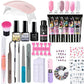 26pcs Nail Kit Poly Gel Set LED Lamp Nail Gel Polish Set Quick Building For Nail Extensions Hard Jelly Gel Polygel Manicure Set