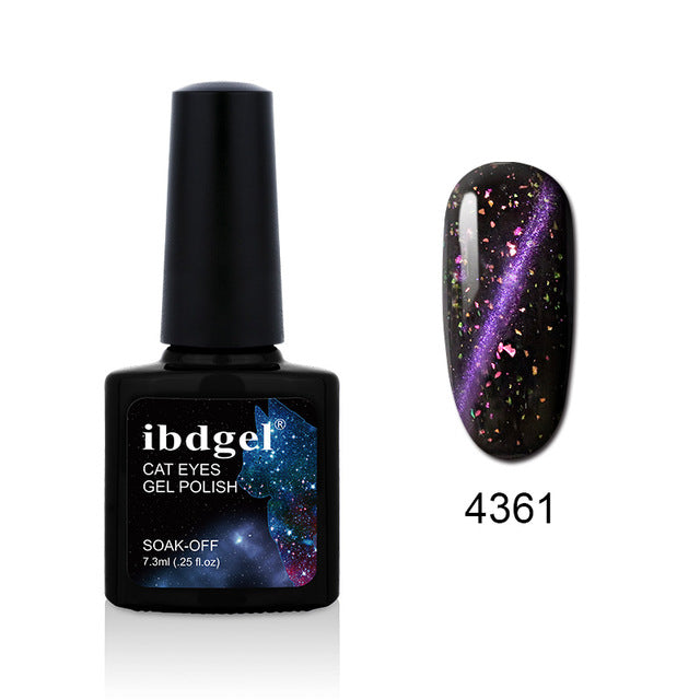 ibdgel New Arrival Galaxy Nail Gel Polish DIY Glitter Nail Art UV Led Galaxy Effect Cat Eyes Gel Lacquer 6 Colors