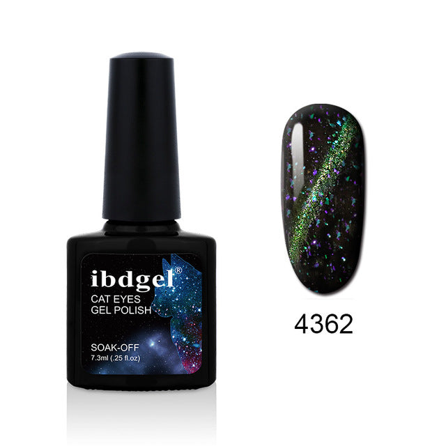 ibdgel New Arrival Galaxy Nail Gel Polish DIY Glitter Nail Art UV Led Galaxy Effect Cat Eyes Gel Lacquer 6 Colors