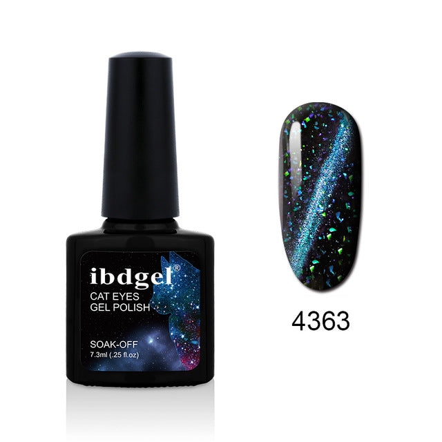ibdgel New Arrival Galaxy Nail Gel Polish DIY Glitter Nail Art UV Led Galaxy Effect Cat Eyes Gel Lacquer 6 Colors