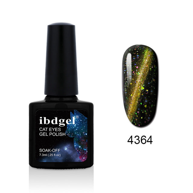ibdgel New Arrival Galaxy Nail Gel Polish DIY Glitter Nail Art UV Led Galaxy Effect Cat Eyes Gel Lacquer 6 Colors