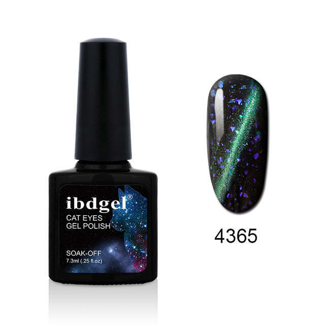ibdgel New Arrival Galaxy Nail Gel Polish DIY Glitter Nail Art UV Led Galaxy Effect Cat Eyes Gel Lacquer 6 Colors