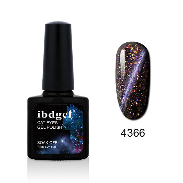 ibdgel New Arrival Galaxy Nail Gel Polish DIY Glitter Nail Art UV Led Galaxy Effect Cat Eyes Gel Lacquer 6 Colors