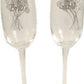 Personalised 20th Wedding Anniversary Champagne Glasses Flower