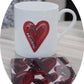 China Tea/Coffee Mug and Coaster: Heart Set