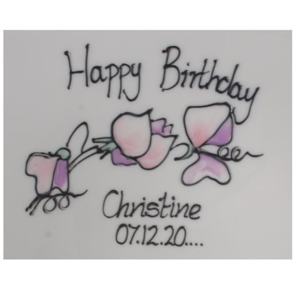 Personalised Birthday Round Plate Sweet Pea
