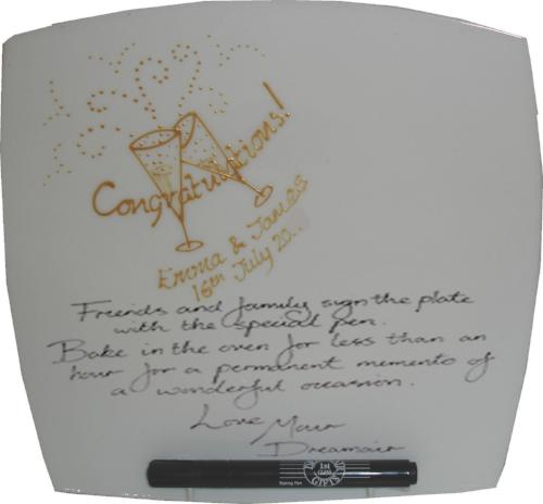 Personalised Congratulations Plate Square (Gold Glasses)