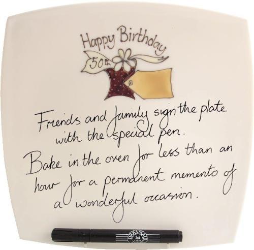 50th Birthday Gift Square Plate Box