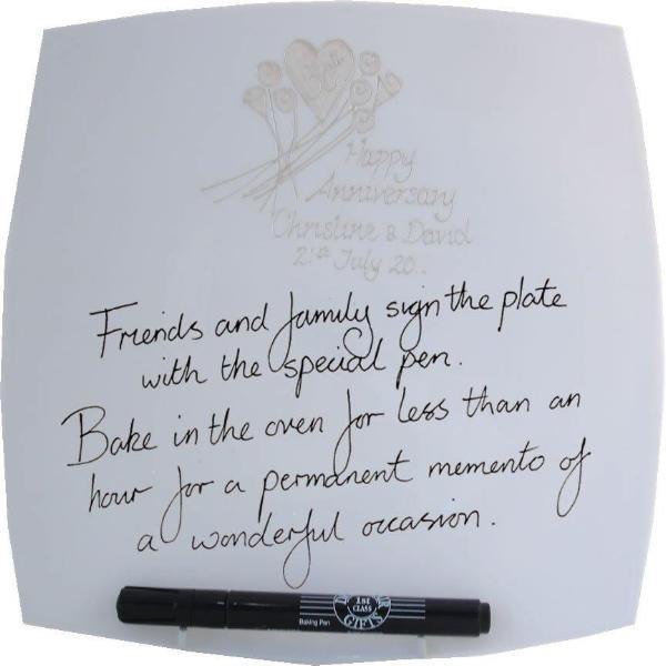 Personalised 30th Wedding Anniversary Plate Square Flower