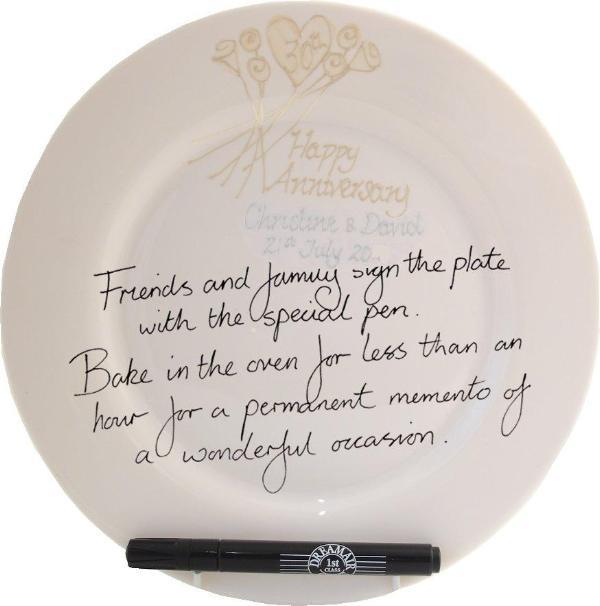 Personalised 30th Wedding Anniversary Plate Round Flower